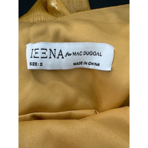 Ieena for Mac Duggal Size 2 NWT Mini Gold Halter Dress - Picture 6 of 8